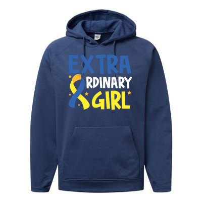 Extra Ordinary Girl Down Syndrome Awareness Performance Fleece Hoodie