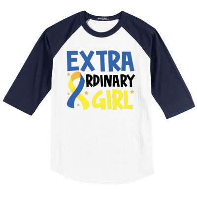 Extra Ordinary Girl Down Syndrome Awareness Baseball Sleeve Shirt