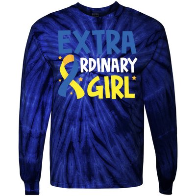 Extra Ordinary Girl Down Syndrome Awareness Tie-Dye Long Sleeve Shirt