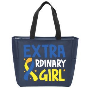 Extra Ordinary Girl Down Syndrome Awareness Zip Tote Bag