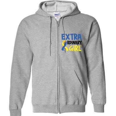 Extra Ordinary Girl Down Syndrome Awareness Full Zip Hoodie