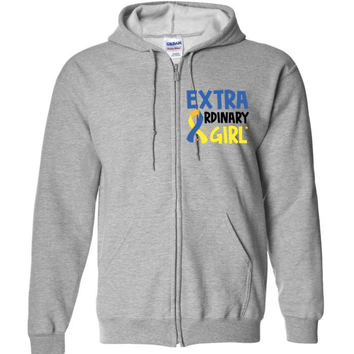 Extra Ordinary Girl Down Syndrome Awareness Full Zip Hoodie