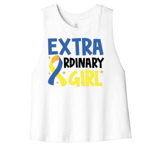 Extra Ordinary Girl Down Syndrome Awareness Women's Racerback Cropped Tank