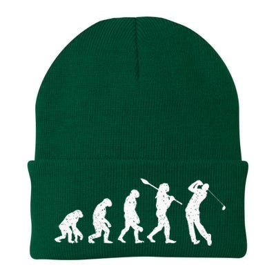 Evolution Of Golfer Dad Grandpa Golfing Lover Golf Player Knit Cap Winter Beanie