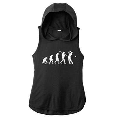 Evolution Of Golfer Dad Grandpa Golfing Lover Golf Player Ladies PosiCharge Tri-Blend Wicking Draft Hoodie Tank