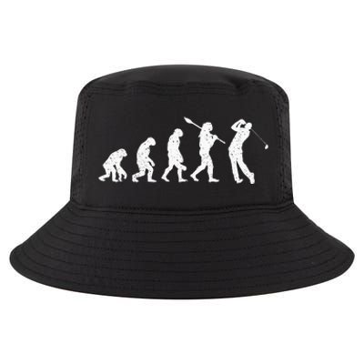 Evolution Of Golfer Dad Grandpa Golfing Lover Golf Player Cool Comfort Performance Bucket Hat