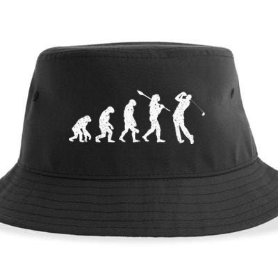 Evolution Of Golfer Dad Grandpa Golfing Lover Golf Player Sustainable Bucket Hat