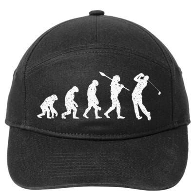 Evolution Of Golfer Dad Grandpa Golfing Lover Golf Player 7-Panel Snapback Hat