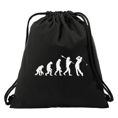 Evolution Of Golfer Dad Grandpa Golfing Lover Golf Player Drawstring Bag