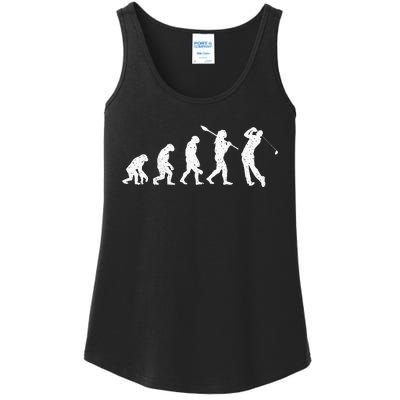 Evolution Of Golfer Dad Grandpa Golfing Lover Golf Player Ladies Essential Tank