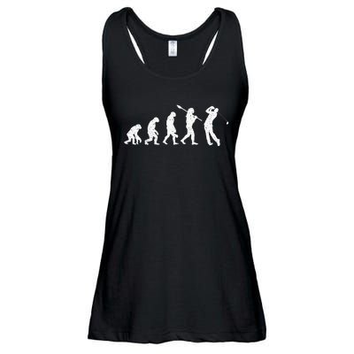 Evolution Of Golfer Dad Grandpa Golfing Lover Golf Player Ladies Essential Flowy Tank