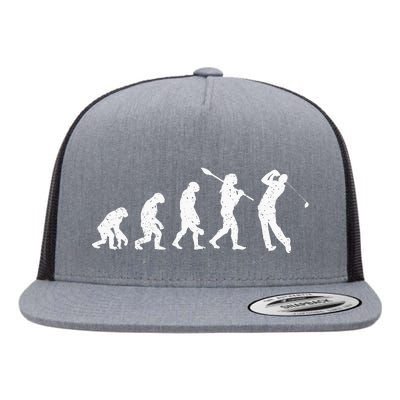 Evolution Of Golfer Dad Grandpa Golfing Lover Golf Player Flat Bill Trucker Hat