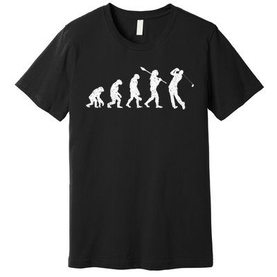 Evolution Of Golfer Dad Grandpa Golfing Lover Golf Player Premium T-Shirt