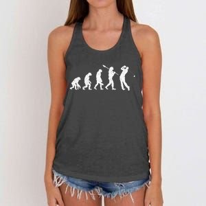 Evolution Of Golfer Dad Grandpa Golfing Lover Golf Player Women's Knotted Racerback Tank