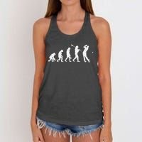 Evolution Of Golfer Dad Grandpa Golfing Lover Golf Player Women's Knotted Racerback Tank