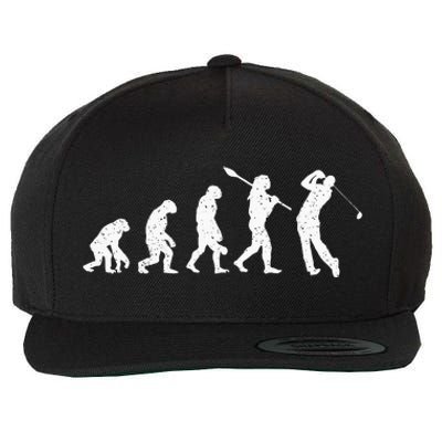 Evolution Of Golfer Dad Grandpa Golfing Lover Golf Player Wool Snapback Cap