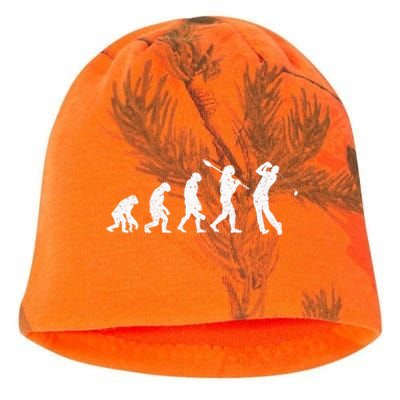 Evolution Of Golfer Dad Grandpa Golfing Lover Golf Player Kati - Camo Knit Beanie