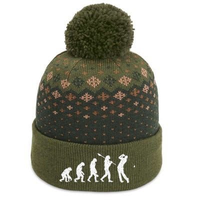 Evolution Of Golfer Dad Grandpa Golfing Lover Golf Player The Baniff Cuffed Pom Beanie