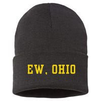 Ew Ohio Generation Z & Gen Alpha Brain Rot Funny Slang Sustainable Knit Beanie