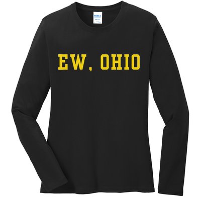 Ew Ohio Generation Z & Gen Alpha Brain Rot Funny Slang Ladies Long Sleeve Shirt