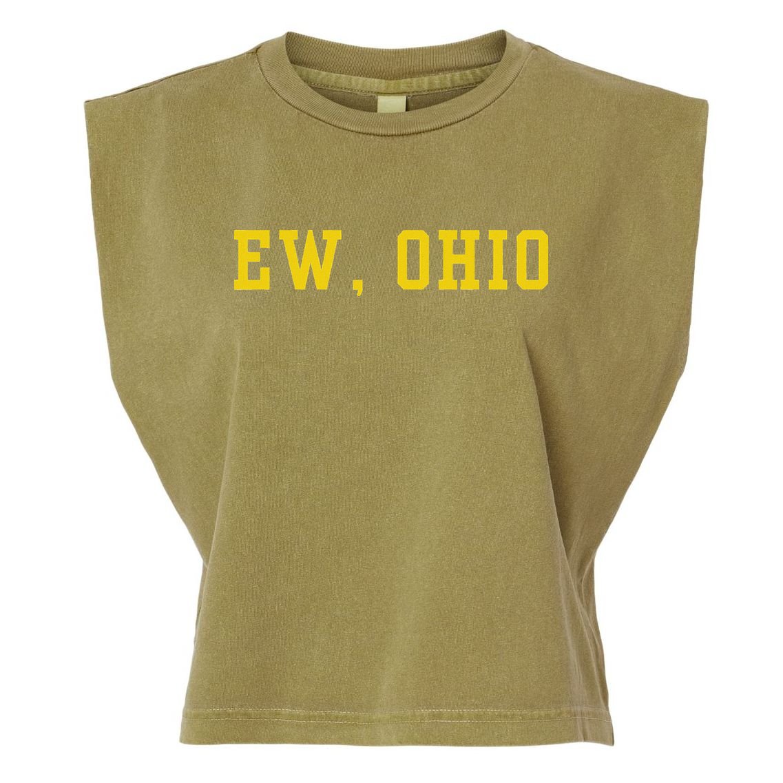 Ew Ohio Generation Z & Gen Alpha Brain Rot Funny Slang Garment-Dyed Women's Muscle Tee