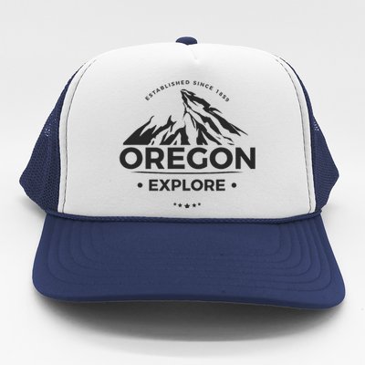 Explore Oregon Graphic Mountain Trucker Hat