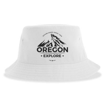 Explore Oregon Graphic Mountain Sustainable Bucket Hat