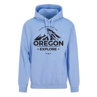 Explore Oregon Graphic Mountain Unisex Surf Hoodie