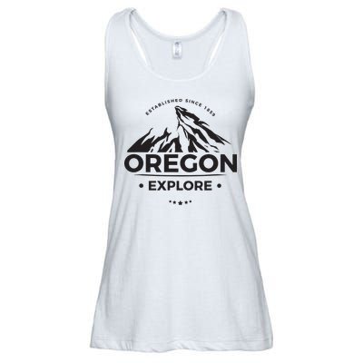 Explore Oregon Graphic Mountain Ladies Essential Flowy Tank