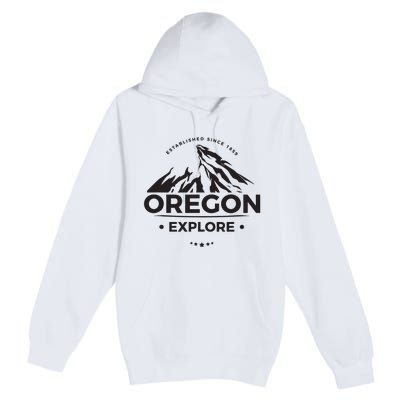 Explore Oregon Graphic Mountain Premium Pullover Hoodie