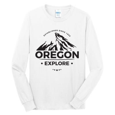 Explore Oregon Graphic Mountain Tall Long Sleeve T-Shirt