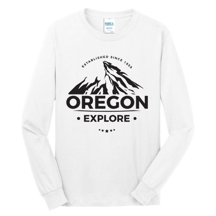 Explore Oregon Graphic Mountain Tall Long Sleeve T-Shirt