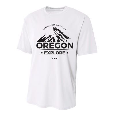 Explore Oregon Graphic Mountain Performance Sprint T-Shirt