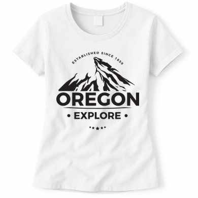 Explore Oregon Graphic Mountain Womens T-Shirt