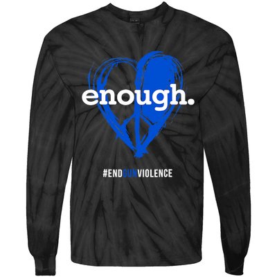 Enough Orange Gun Control Peace & Love Symbol Tie-Dye Long Sleeve Shirt