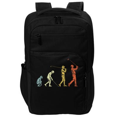 Evolution of Golf Funny Man Golfer Impact Tech Backpack