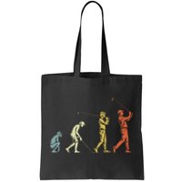 Evolution of Golf Funny Man Golfer Tote Bag