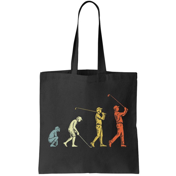 Evolution of Golf Funny Man Golfer Tote Bag