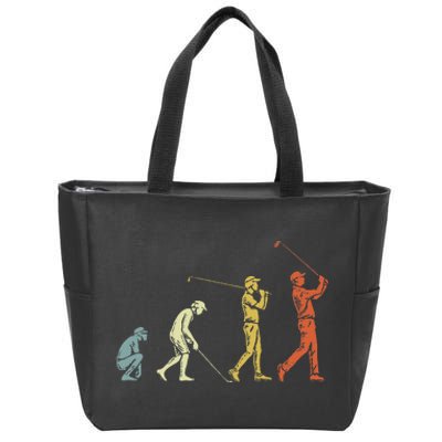 Evolution of Golf Funny Man Golfer Zip Tote Bag