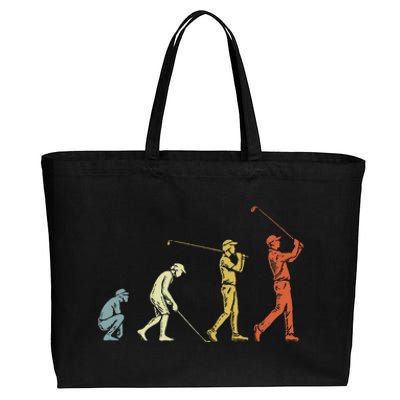 Evolution of Golf Funny Man Golfer Cotton Canvas Jumbo Tote