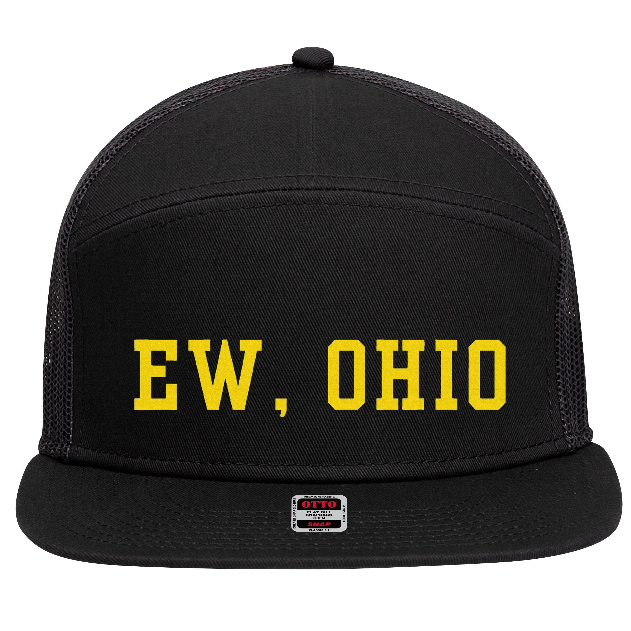 Ew Ohio Generation Z & Gen Alpha Brain Rot 7 Panel Mesh Trucker Snapback Hat