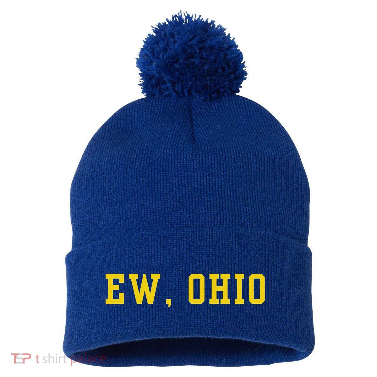 Ew Ohio Generation Z & Gen Alpha Brain Rot Pom Pom 12in Knit Beanie