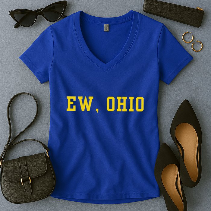 Ew Ohio Generation Z & Gen Alpha Brain Rot Women's V-Neck T-Shirt