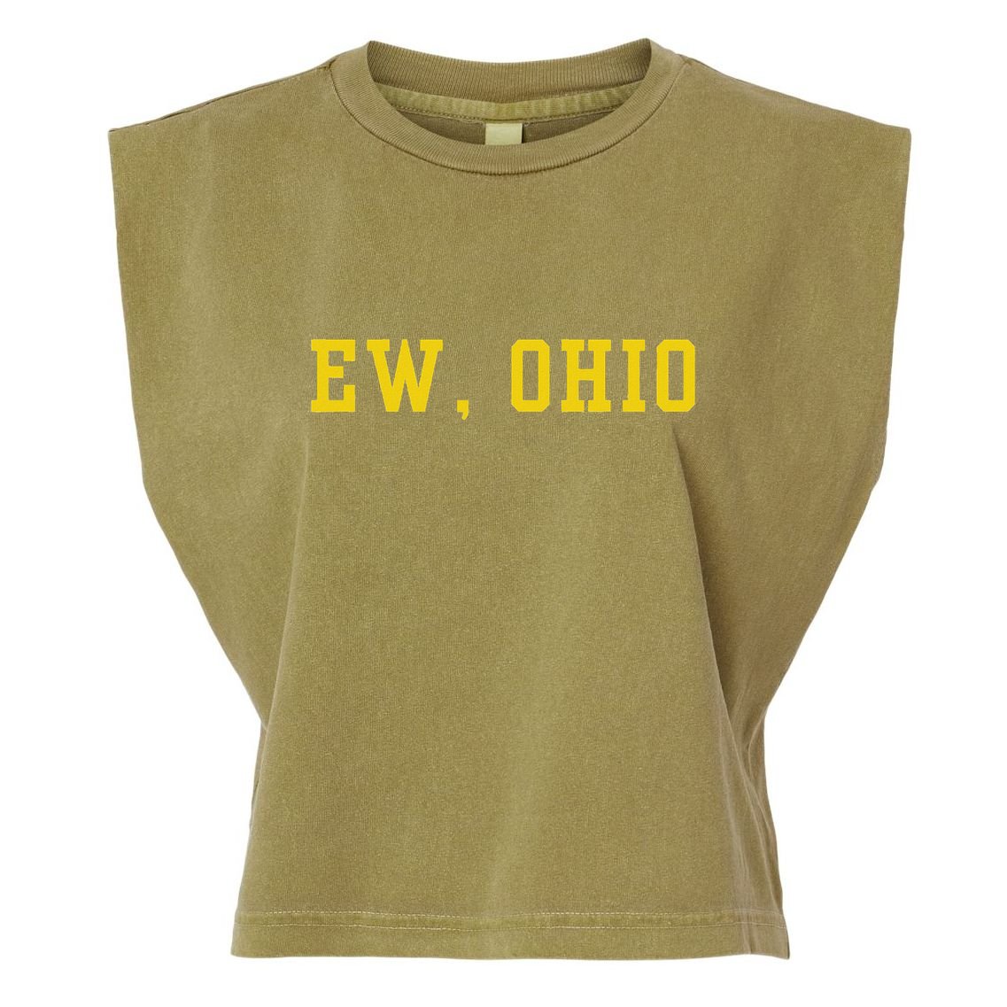 Ew Ohio Generation Z & Gen Alpha Brain Rot Garment-Dyed Women's Muscle Tee