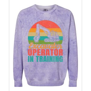 Excavator Operator In Training Excavator Colorblast Crewneck Sweatshirt