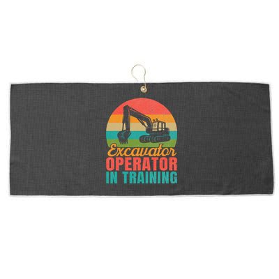 Excavator Operator In Training Excavator Large Microfiber Waffle Golf Towel