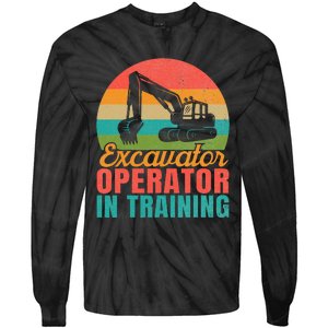 Excavator Operator In Training Excavator Tie-Dye Long Sleeve Shirt