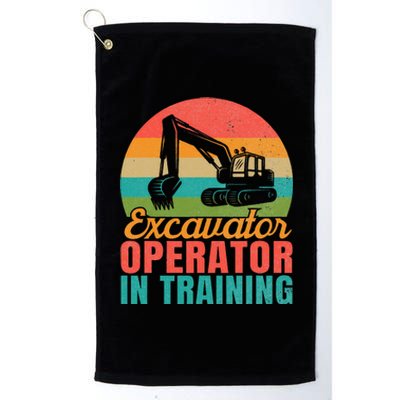 Excavator Operator In Training Excavator Platinum Collection Golf Towel