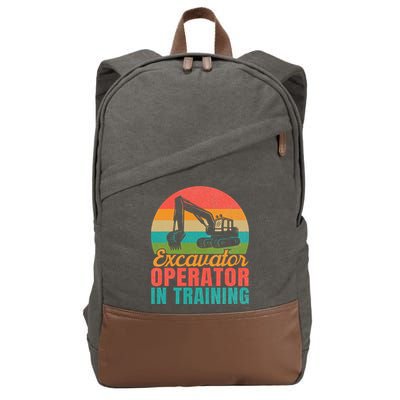 Excavator Operator In Training Excavator Cotton Canvas Backpack