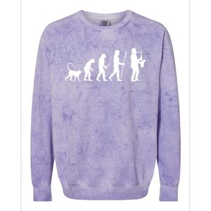 Evolution Of Jazz Music For A Saxophone Player Saxophonist Gift Colorblast Crewneck Sweatshirt